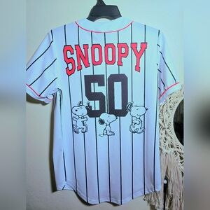 Peanuts Snoopy Jersey - White with Black and Red Accents